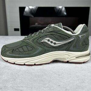 Saucony Grid Jazz 9 Men’s Daily Sneaker Size 11 Olive Off White Suede New In Box